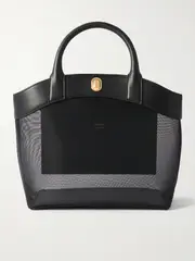 [Savette] Savette - Tondo Leather-trimmed Mesh Tote - Black - One size One size Black