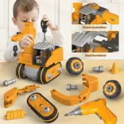 4 in 1 Disassembly Engineering Vehicle Model Sliding Track Excavator Crane Toy