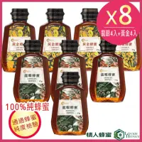 在飛比找momo購物網優惠-【情人蜂蜜】momo獨家花萃蜂蜜龍眼4入+黃金4入(375g