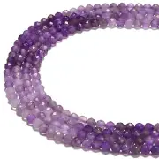 Natural Gradient Amethyst Faceted Round Beads Size 4mm 15.5'' Strand (4mm)