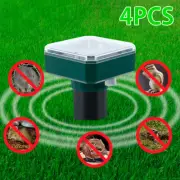 4 Pack Solar Mole Repellent Waterproof Outdoor Ultrasonic Snake Repeller~