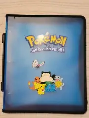 Pokemon Original Blue Zip Binder 3 Ring 1999 Folder Card Holder Vintage, Mint