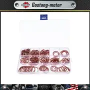 12 Sizes 280Pcs Kit Assorted Solid Copper Crush Washers Seal Flat Ring with Case