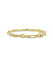 18K Over Italian Silver Figaro Chain Bracelet NoSize NoColor