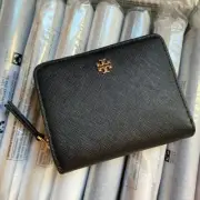 Tory Burch Emerson Mini Saffiano Leather Wallet Black 147606, $175