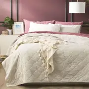 Renee Taylor Attwood Dove White Vintage Stone Washed Coverlet Set