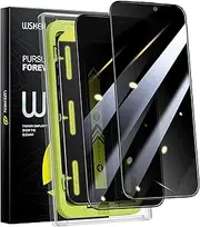 WSKEN for iPhone 15 Pro Max Privacy Screen Protector - [28°Anti Spy][Auto-Dust Removal] Full Coverage 9H Hardness Tempered Glass Easy Installation,Bubble Free,Anti Fingerprint,Anti Scratch,2 Pack