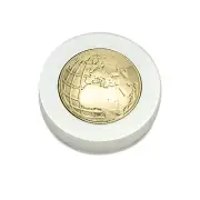 Paperweight (presse papier) Handmade Solid Aluminum & Brass Metal "Globe" Design