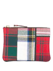 [COMME des GARCONS WALLET] 格子呢拼布小號手拿包
