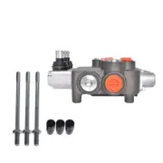 3 Spool 21 GPM Hydraulic Monoblock Double Acting Control Valve, SAE Ports
