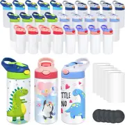 Kids Sublimation Tumbler, 12Oz Sublimation Kids Water Bottle with One-Click Pop-