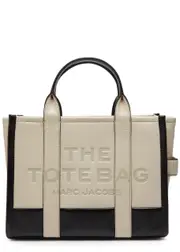 Marc Jacobs The Tote Medium Panelled Leather Tote - White And Black ONE SIZE
