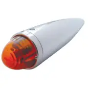 Chrome Die Cast Torpedo Cab Light w/ Beehive Lens & 1157 Bulb - Dark Amber