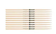 5 PACK Pro-Mark Hickory Nylon Tip Premium Drum Sticks - 7A Light, TX7AN-5
