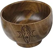 MUELODSIC 1pc Wooden Altar Ritual Bowl Three-Phase Month Worship Bowl for Spiritual Ceremonies Wooden Storage Adornment Intricate Designs for Home Decor and Family Rituals