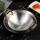Stainless Steel Dry Pots Round Bottom Wok Cookware Soup Pan Furnace