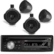 Pyle Bluetooth Marine Radio MP3/USB/SD CD AM/FM, 4x 6.5" Wakeboard 200W Speakers