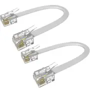 RFAdapter Short Phone Cord, 2 Pack 3 inch RJ11 6P4C Male to Male Telephone La...