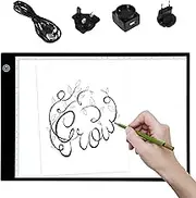 LED Ultra-Thin Light Box with Adjustable Natural Daylight Effect, Black, A4