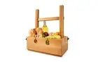 Wooden Picnic Table 2-in-1 Foldable Design Picnic Basket 4x Wine Glasses Holder