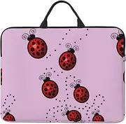 Art Ladybug Tracks Print Stylish 14in Polyester Laptop Bag Carry Laptop Bag With Water-Resistant Feature, Black, One Size