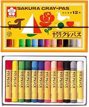 Sakura Color pastel crayon 12 colors with rubber string LP12R (japan import)