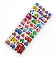 Kids Crafts Learning Activity Fun Stickers: Cute Colorful Buses Trucks and Cars