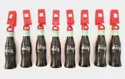 Coca Cola Set of 8 Tablecloth Clamps with Weights - New 1990s Issue