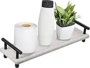 BRIGHTFUFU Quick Drying Stone Bathroom Tray Grey with Handle Sink Organizer for Bathroom Countertop Essentials Space Saving Storage