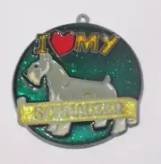 I LOVE MY SCHNAUZER SUNCATCHER (DOG SUNCATCHERS)