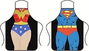 2pack Apron Kitchen,3D Waterproof Funny Apron, Sexy Man and Woman Cooking Apron,Polyester Sexy Apron for Home, Kitchen.Funny Creative Cooking,Apron Couple