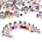 10/30/50 X 16G Ball Lip Rings Labret Bars Stainless Steel Stud Body Piercing-jx
