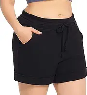 [Generic] Women's Drawstring Cotton Sports Shorts Summer Workout Casual Shorts Elastic Waist Comfy Shorts Shorts with Pockets