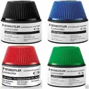 4 x Staedtler 351 Whiteboard Marker Ink Station 20ml Green Blue Black Red Each