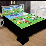 Cartoon Character Peppa pig for Kids Double Bed Queen Size 90 X 100 in for kids