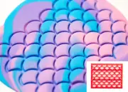 Mini Mermaid Fondant Embossing Stamp with 1/2″ Scales Fondant Molding Tool 4x3"