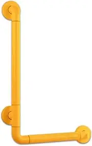90° Right Angle Stainless Steel Shower Grab Bar with Safety Luminous Circle Indoor/Outdoor Assist Handle for Kitchen Bedroom Bathtub, Shower and Steps(Yellow,50x70CM)