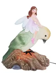 ~❤️~ BIRD & FAIRY NIGHT LIGHT Large 25cms Yellow Warbler PLUG-IN Lamp Bday Gift