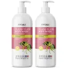 Edenika Ylang Ylang Body Wash 2-Pack Nourishing Cleanser, Grapeseed & Jojoba Oil