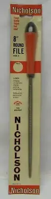 Vintage Nicholson Rare 8" Round File HNR-8 NOS Made In U.S.A Finest Quality