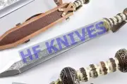 HF KNIVES 29" Roman Gladius Replica Sword Hand Engraved D2 Steel With Stage And
