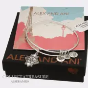 Authentic Alex and Ani Amour Rafaelian Silver Expandable Charm Bangle
