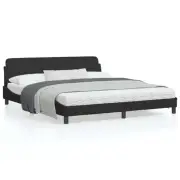 Bed Frame Black 183x203cm King Size Velvet