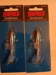 (2) W7 Vertical Rapalas Blue And Chrome