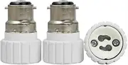 TWDRTDD B22 to GU10 Light Adapter, 3-Pack, Plastic+Ceramic+Metal, White, LED Compatible, Energy Efficient, Touch Control, Ceiling Mount, Indoor Use
