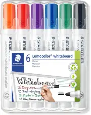 Staedtler Lumocolor Whiteboard Bullet Tip Marker Assorted Pack of 6