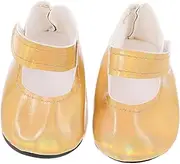 NUSITOU Doll Shoes Reborn Dolls Girl Reborn Dolls Doll Boots for Girl Dress Shoes Doll Shoes Decoration Shoes Accessories Tiny Shoes Doll Golden Pu