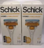 2-Schick Hydro Skin Stubble Eraser Razor with 2 Razor Refill Blades