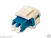 Fiber Optic Keystone Jack Insert, Single Mode, LC Duplex, white QTY 3 - 18271