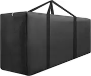 Extra Large Outdoor Cushion Storage Bag, Waterproof Black Outdoor Patio Cushion Storage Bag with Zipper & Padded Handle for Patio Furniture Christmas Tree, 68in L x 30in W x 20in H (1 Pack)